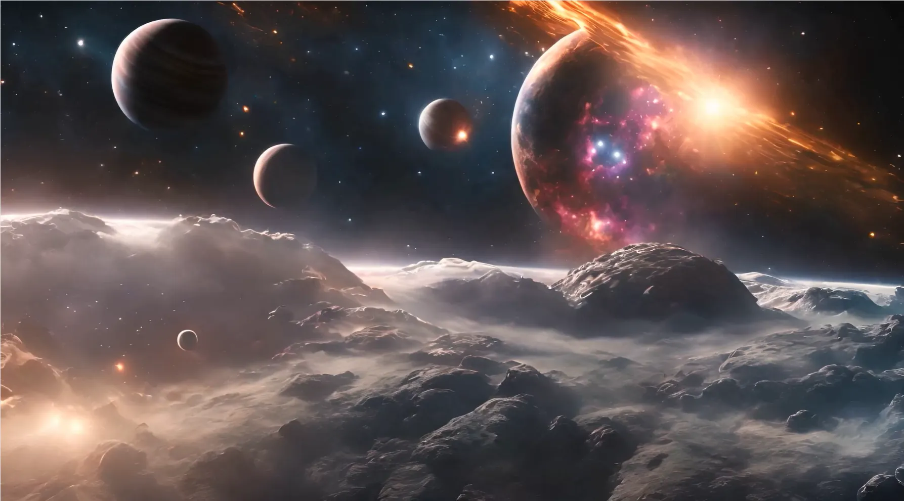Majestic Planetary Horizon Video Backdrop